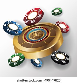 Chips and roulette for poker and casino game design