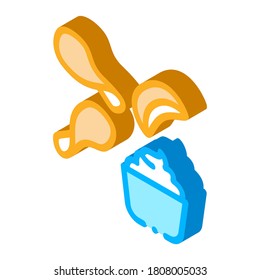 chips with sauce icon vector. isometric chips with sauce sign. color isolated symbol illustration