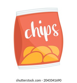 Chips Unterschreiben Emoji Icon Illustration. Snack Food Vektorsymbol Emoticon Design Clip Art Sign Comic Stil.