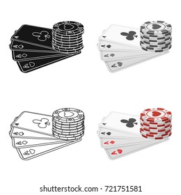Chips single icon in cartoon style.Chipsvector symbol stock illustration web.