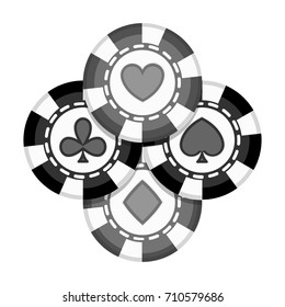 Chips single icon in monochrome style.Chips vector symbol stock illustration web.