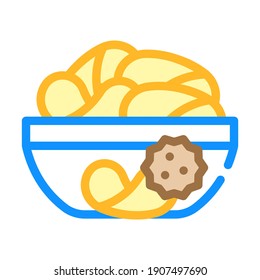 chips snack allergy color icon vector. chips snack allergy sign. isolated symbol illustration