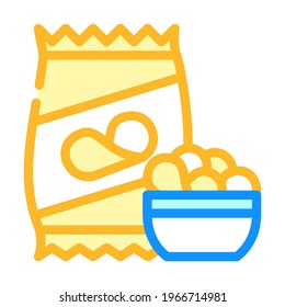 chips snack color icon vector. chips snack sign. isolated symbol illustration