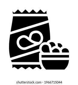 chips snack glyph icon vector. chips snack sign. isolated contour symbol black illustration