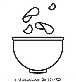 Chips snack stock icon outline vector