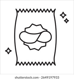 Chips snack stock icon outline vector