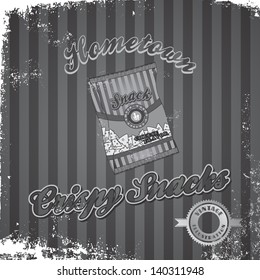 chips snack wrap vintage silver