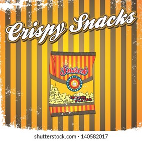 chips snack wrap vintage stripes