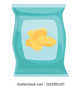 Chips With Sour Cream Icon Cartoon Vector. Onion Slice. Cheese Product