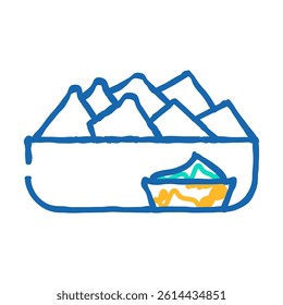 chips spinach doodle icon sketch vector. chips spinach sign. isolated symbol illustration