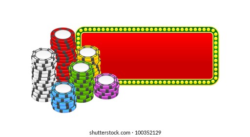 chips stacks over red banner