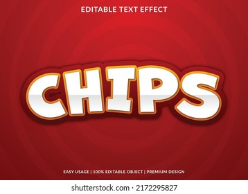 chips text effect editable template with abstract background use for business logo and brand