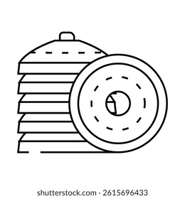 chips for training line icon vector. chips for training sign. isolated contour symbol black illustration