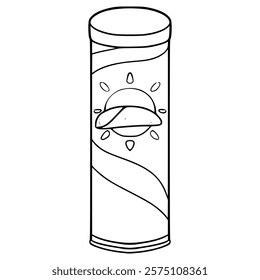 chips tube illustration hand drawn outline vector