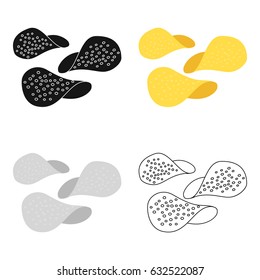 Chips vector icon in cartoon style for web