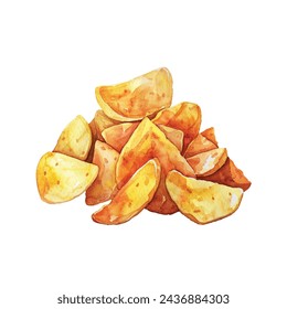 chips vector illustration in watercolour style