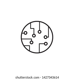 Chipset, electrical circuit, technology, hardware icon white background EPS Vector