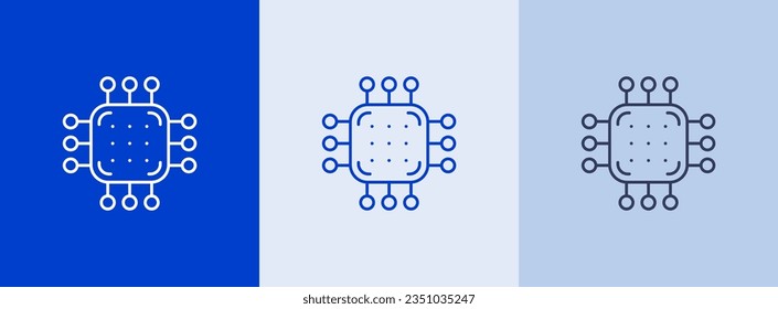 chipset icon - chip. modern logo of chipset or microchip outline style. CPUs. flat chips symbol. computer component vectors. technology