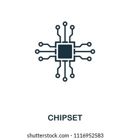 Chipset icon. Line style icon design. UI. Illustration of chipset icon. Pictogram isolated on white. Ready to use in web design, apps, software, print.