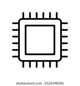 ícone de chipset. Design de estilo de estrutura de tópicos isolado no plano de fundo branco