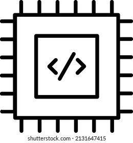 Chipset Icon. Programming Sign And Symbol. Code symbol for your web site design, logo, app, UI.