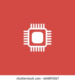 chipset icon. sign design. red background