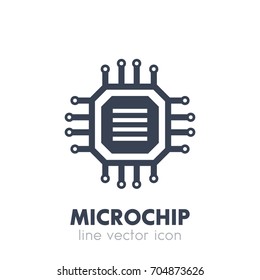 chipset, microchip icon on white