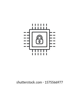 chipset protection - minimal line web icon. simple vector illustration. concept for infographic, website or app.