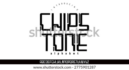 Chipstone: A robotic sci-fi font. Futuristic circuit sans for tech branding, space logos, and digital displays.