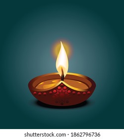 Chirathu lightning -Lamp Lightning - Oil Lamp Lightning - Vilakku Lightning Vector Illustration EPS file