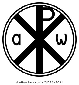 Chi-Rho monogram of Christ on white background