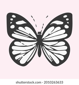 Chiricahua white butterfly silhouette vector art