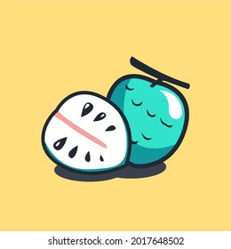Chirimoya icon. Isolated background. Chirimoya fruit. Vector  illustration. Chirimoya icons graphic design vector symbols.