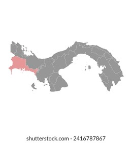 Chiriqui Province map, administrative division of Panama. Vector illustration.