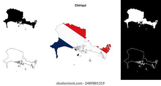 Chiriqui province outline map set