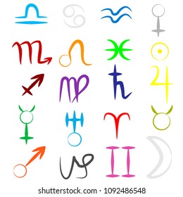 chiromancy and astrology sings set, the vector drawing illustration