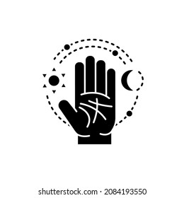 Chiromancy color line icon. Isolated vector element. Outline pictogram for web page, mobile app, promo