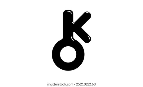 Chiron symbol, black isolated silhouette