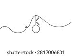 Chiron symbol continuous one line drawing minimalist single art asteroid wounded healer and centaur minor planet astrology on white background outline vector illustration