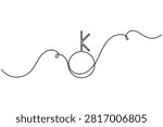 Chiron symbol continuous one line drawing minimalist single art asteroid wounded healer and centaur minor planet astrology on white background outline vector illustration