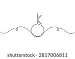 Chiron symbol continuous one line drawing minimalist single art asteroid wounded healer and centaur minor planet astrology on white background outline vector illustration