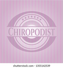 Chiropodist pink emblem. Vintage.