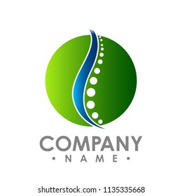 Chiropractic Abstract Colorful Circle Logo Design Illustration