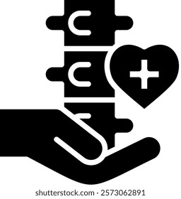 Chiropractic Care Icon Glyph Vector Illustration