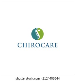 chiropractic care logo.spine vector logotype with nature concept