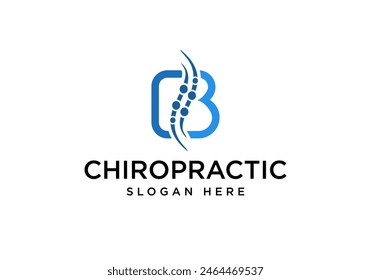 Chiropractic and Chiropractor logo with spine and initial B.