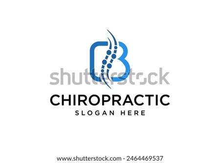 Chiropractic and Chiropractor logo with spine and initial B.