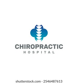 Diseño de logotipo de Vector de hospital quiropráctico