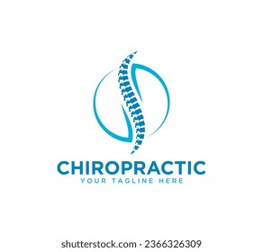 Chiropractic Human Backbone Spine logo design on white background, Vector illustration.