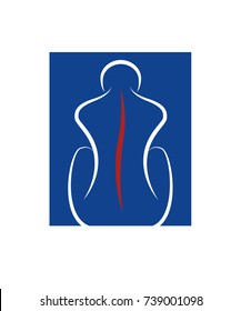 Chiropractic human spine symbol - vector icon